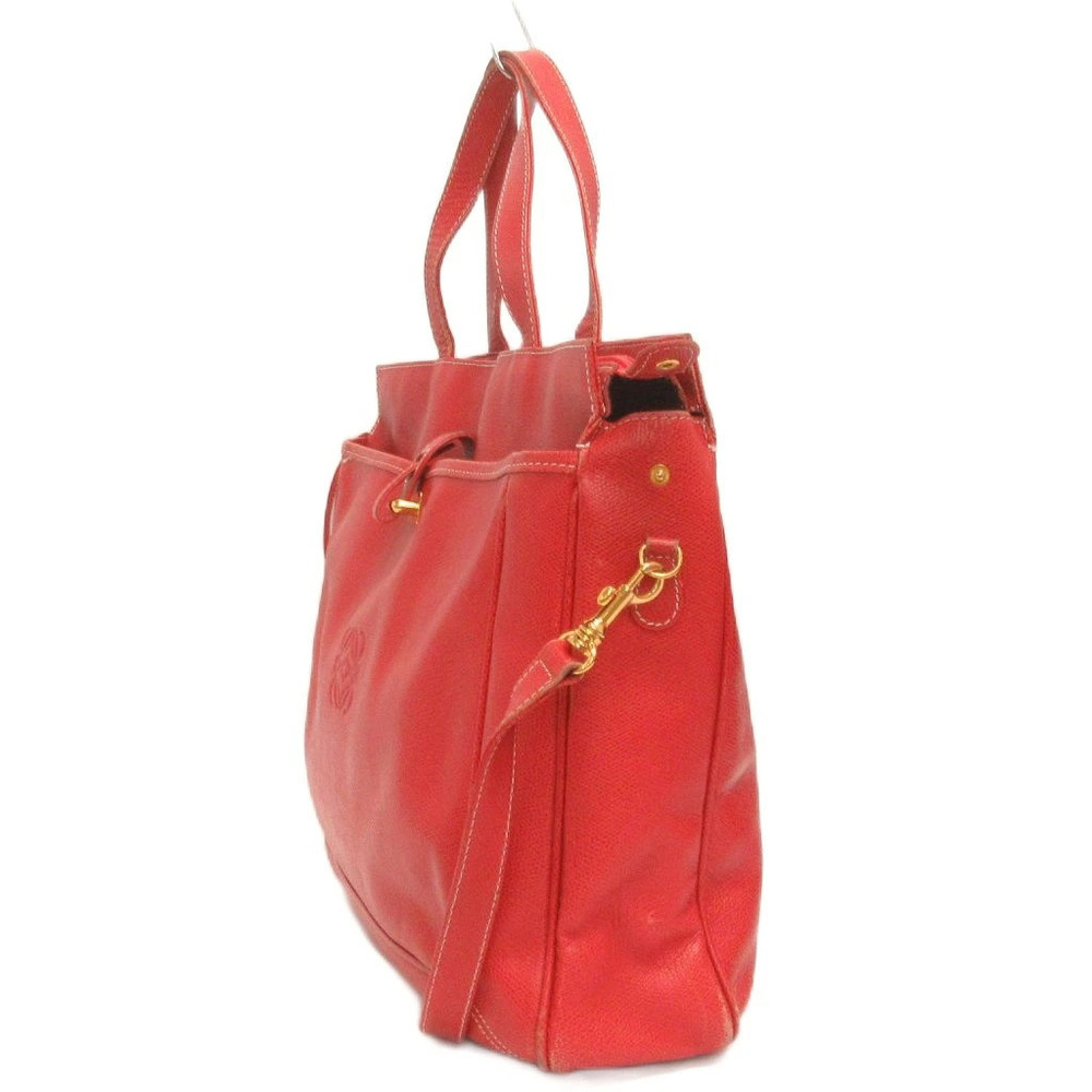 Loewe Shoulder Bag Handbag Anagram Leather Red